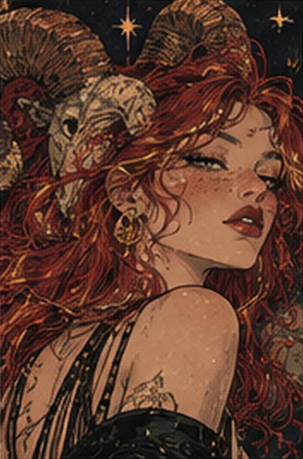 Aries, from Feya’s zodiac portrait series
