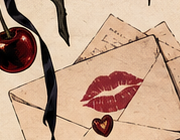 A love letter sealed with a red lipstick kiss